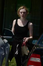 ELLE FANNING Leaves Gym in Los Angeles 04/12/2018