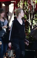 ELLE FANNING Out for Lunch with Friends in Los Angeles 04/12/2018