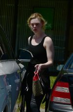 ELLE FANNING Out for Lunch with Friends in Los Angeles 04/12/2018