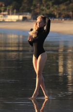 ELLEN ALEXANDER in Swimsuit on the Set of a Photoshoot in Malibu 04/10/2018