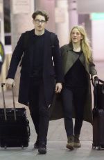 ELLIE GOULDING and Caspar Jopling at JFK Airport in New York 04/01/2018