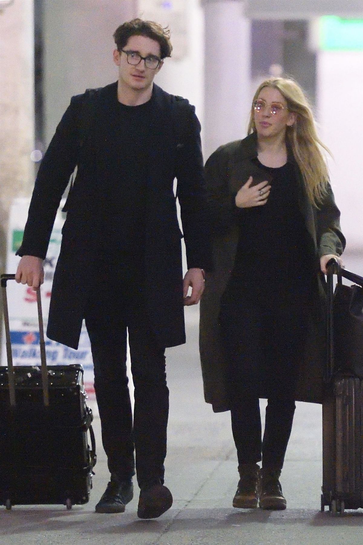 ELLIE GOULDING and Caspar Jopling at JFK Airport in New York 04/01/2018 ...