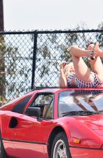 ELSA HOSK on the Set of Ferrari Photoshoot in Los Angeles 04/17/2018