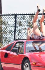 ELSA HOSK on the Set of Ferrari Photoshoot in Los Angeles 04/17/2018