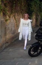 EMMA ROBERTS Arrives at Set of Paradise HIlls in Barcelona 04/19/2018