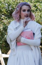 EMMA ROBERTS on the Set of Paradise HIlls in Barcelona 04/05/2018