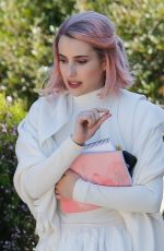 EMMA ROBERTS on the Set of Paradise HIlls in Barcelona 04/05/2018