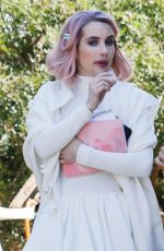 EMMA ROBERTS on the Set of Paradise HIlls in Barcelona 04/05/2018