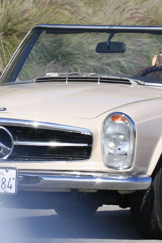EMMA STONE Drives Her Classic Convertible in Malibu 04/25/2018