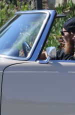 EMMA STONE Drives Her Classic Convertible in Malibu 04/25/2018