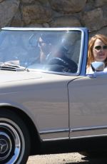 EMMA STONE Drives Her Classic Convertible in Malibu 04/25/2018