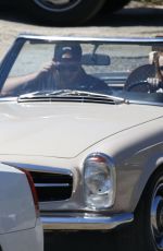 EMMA STONE Drives Her Classic Convertible in Malibu 04/25/2018
