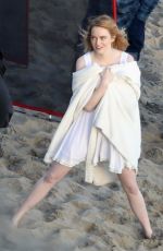 EMMA STONE on the Set of a Photoshoot at a Beach in Miami 04/25/2018