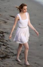EMMA STONE on the Set of a Photoshoot at a Beach in Miami 04/25/2018