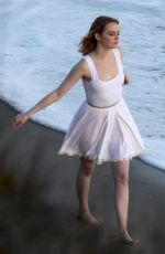 EMMA STONE on the Set of a Photoshoot at a Beach in Miami 04/25/2018