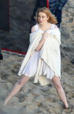 EMMA STONE on the Set of a Photoshoot at a Beach in Miami 04/25/2018