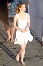 EMMA STONE on the Set of a Photoshoot at a Beach in Miami 04/25/2018