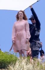 EMMA STONE on the Set of a Photoshoot in Malibu 04/27/2018
