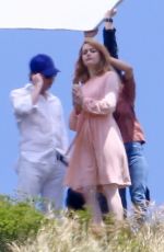 EMMA STONE on the Set of a Photoshoot in Malibu 04/27/2018