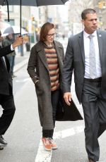 EVAN RACHEL WOOD Leaves Her Hotel in New York 04/19/2018
