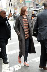 EVAN RACHEL WOOD Leaves Her Hotel in New York 04/19/2018