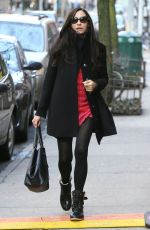 FAMKE JANSSEN Out and About in New York 04/02/2018