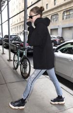 GIGI HADID Heading to a Photoshoot in New York 04/10/2018