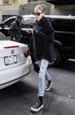 GIGI HADID Heading to a Photoshoot in New York 04/10/2018