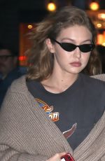 GIGI HADID Leaves Carlyle Hotel in New York 04/17/2018