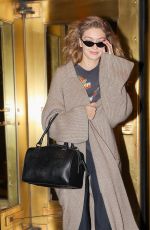 GIGI HADID Leaves Carlyle Hotel in New York 04/17/2018
