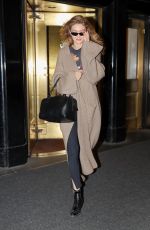 GIGI HADID Leaves Carlyle Hotel in New York 04/17/2018
