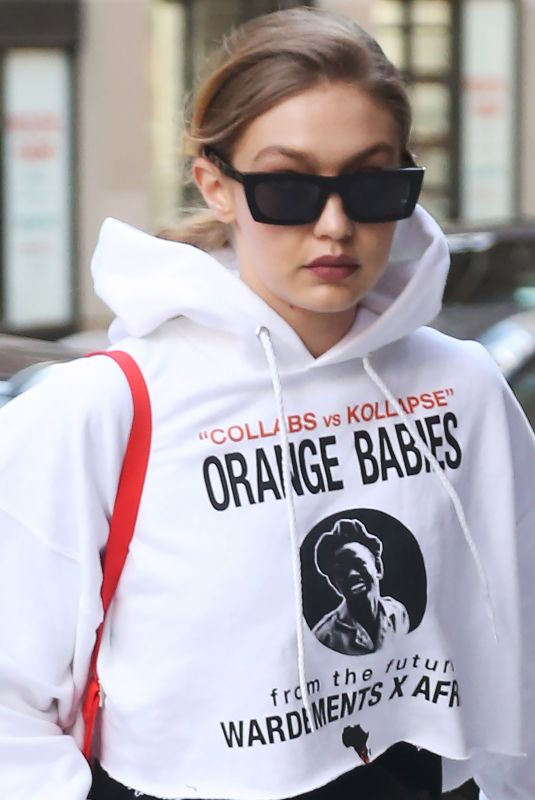GIGI HADID Out and About in New York 04/05/2018