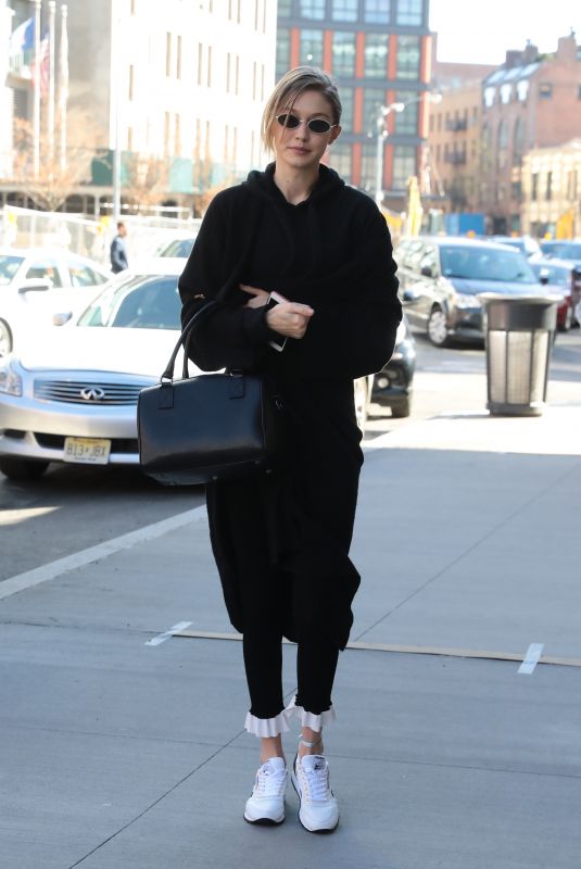 GIGI HADID Out and About in New York 04/22/2018