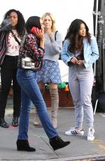 GINA RODRIGUEA, ROSARIO DAWSON, BRITTANY SNOW and DEWANDA WISE on the Set of Someone Great in New York 04/18/2018