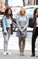 GINA RODRIGUEA, ROSARIO DAWSON, BRITTANY SNOW and DEWANDA WISE on the Set of Someone Great in New York 04/18/2018