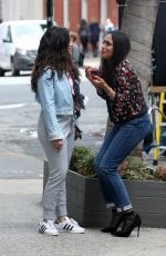 GINA RODRIGUEZ, ROSARIO DAWSON, BRITTANY SNOW and DEWANDA WISE on the Set of Someone Great in New York 04/18/2018