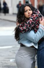 GINA RODRIGUEZ, ROSARIO DAWSON, BRITTANY SNOW and DEWANDA WISE on the Set of Someone Great in New York 04/18/2018