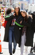 GINA RODRIGUEZ, ROSARIO DAWSON, BRITTANY SNOW and DEWANDA WISE on the Set of Someone Great in New York 04/18/2018