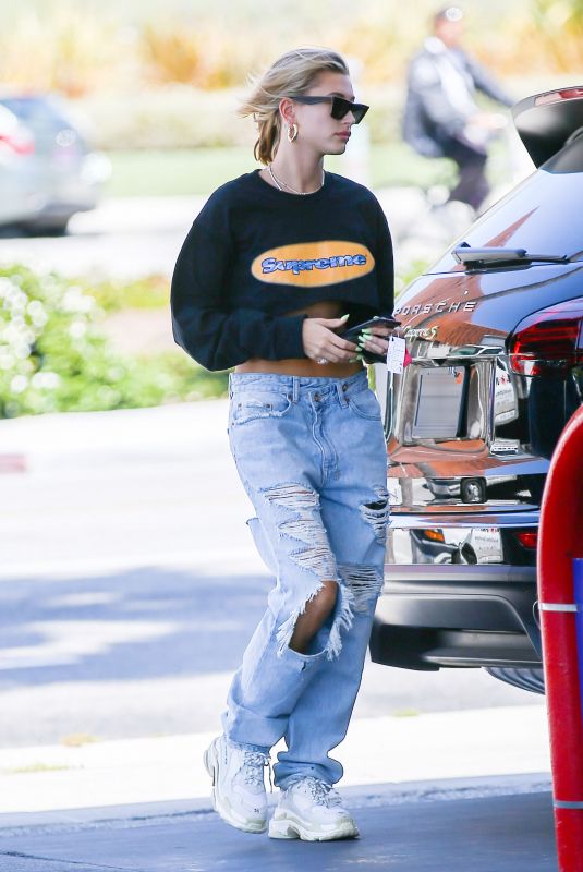 HAILEY BALDWIN at a Gas Station in Beverly Hills 04/17/2018