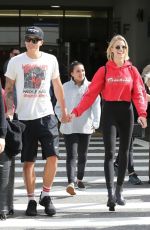 HAILEY CLAUSON and Julian Herrera at LAX Airport in Los Angeles 04/06/2018