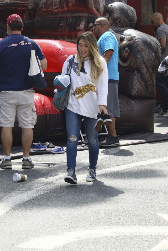 HILARY DUFF Out at Farmers Market in Los Angeles 04/29/2018