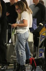 HILARY DUFF with Her Dog at LAX Airport in Los Angeles 04/12/2018