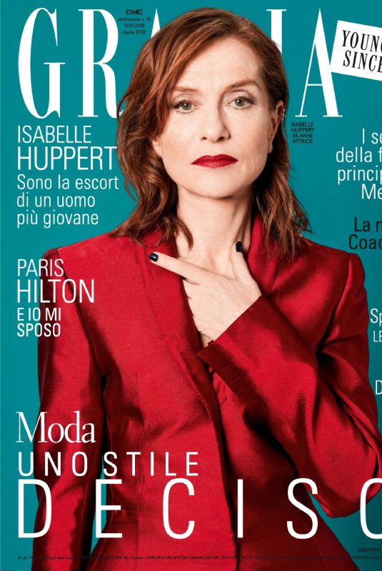 ISABELLE HUPPERT in Grazia magazine, April 2018