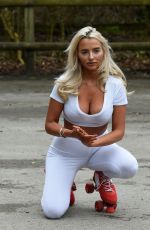 ISABELLE WARBURTON Roller Skating Near Her Home in Warrington 04/21/2018