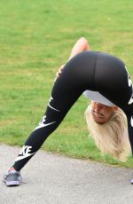 ISABELLE WARBURTON Workout at a Park in Warrington 04/17/2018