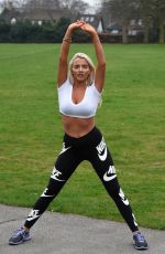 ISABELLE WARBURTON Workout at a Park in Warrington 04/17/2018