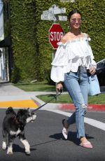 JAMIE CHUNG Out withe Her Dog in Beverly Hills 04/04/2018