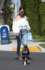 JAMIE CHUNG Out withe Her Dog in Beverly Hills 04/04/2018