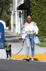 JAMIE CHUNG Out withe Her Dog in Beverly Hills 04/04/2018