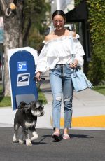 JAMIE CHUNG Out withe Her Dog in Beverly Hills 04/04/2018